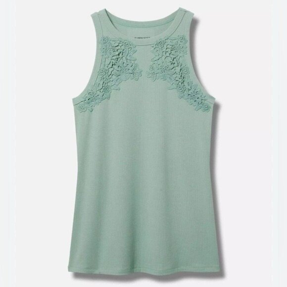 Torrid Mint Light Green Ribbed Tank Top Size 2X NWT - Picture 1 of 11